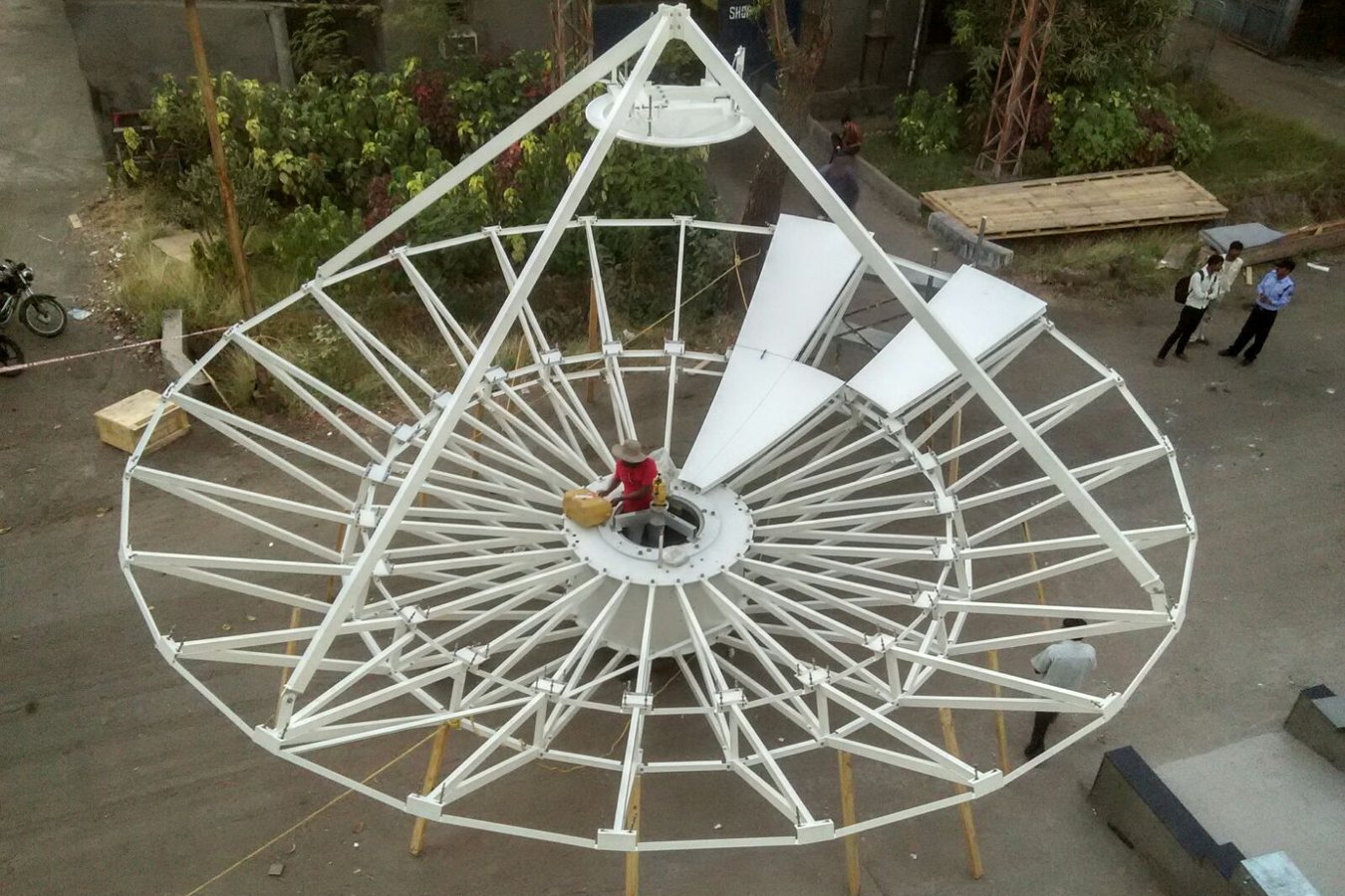 Overhead view of a Viasat 9M Ku-band antenna panel assembly